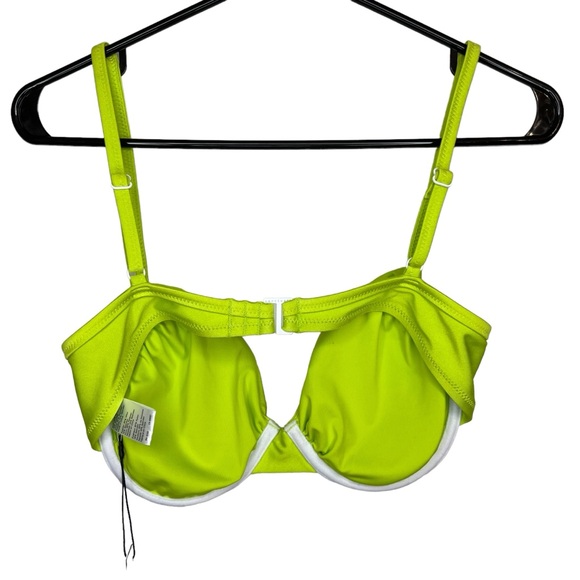 NWT Sanctuary Swim Glisten 90s Bikini Top Green Energy L - Picture 4 of 7